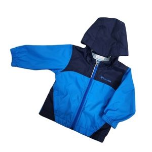 Columbia Boy Full Zip Hooded Windbreaker, Colors: Navy/Blue, Size: 2T